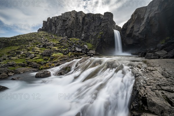 Folaldafoss Waterfall, Öxi Pass, Berufjarðará River, Austurland, Iceland, Europe
