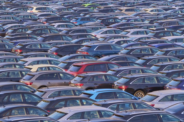 Large number of cars on assembly point, Brand Audi, Germany, Europe