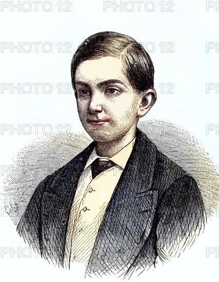 Milano Obrenovich, Prince of Serbia, 1869, Historic, digitally restored reproduction of a 19th century original, exact original date unknown