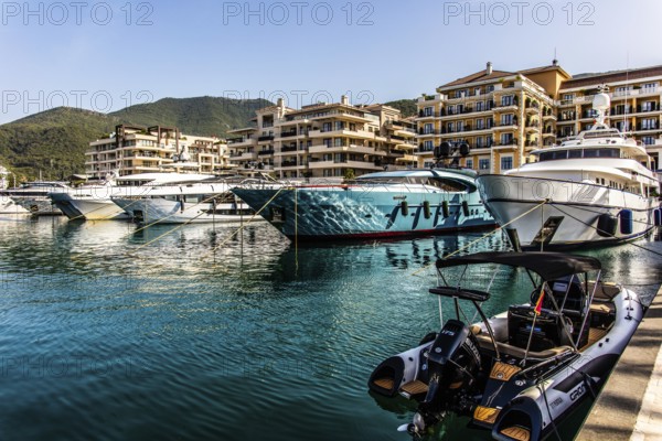 Luxury yacht marina, Porto Montenegro, Bay of Kotor, Montenegro, Tivat, Montenegro, Europe