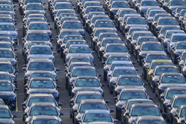 Large number of cars on assembly point, Brand Audi, Germany, Europe