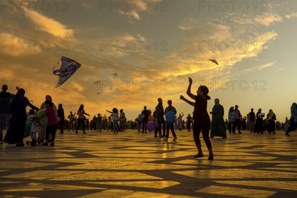 Casablanca, Morocco », August 2018: a young woman with the kite in the Hassan II Mosque