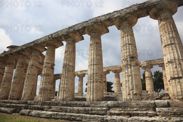 The Athenaion, Temple of Ceres or Temple of Athena in Paestum, Campania, Italy, Europe