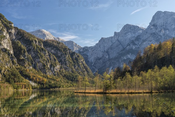 Almsee in autumn, Grünau im Almtal, Upper Austria, Austria, Europe