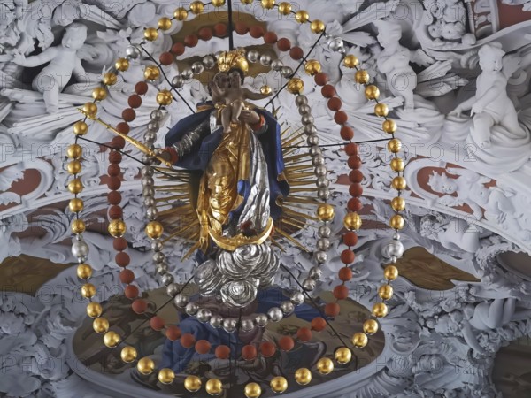 Interior of the collegiate church of Speinshart Monastery, abbey of the Premonstratensian Order, Neustadt an der Waldnaab district, Upper Palatinate, Bavaria, Germany, Europe