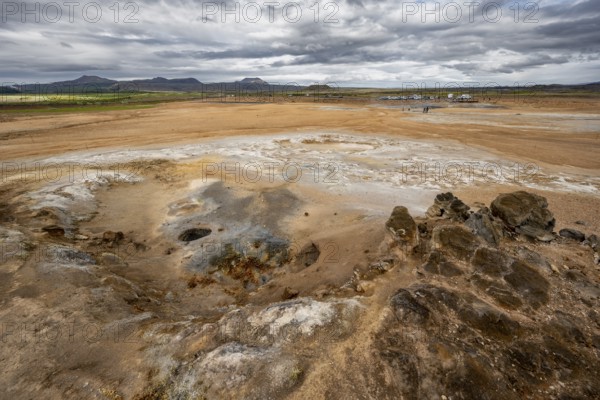 Hot springs, geothermal area Hverarönd, also Hverir or Namaskard, Northern Iceland, Iceland, Europe