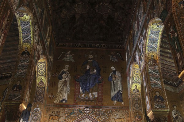City of Palermo, Palazzo Reale, Royal Palace, also called Palazzo dei Normanni or Norman Palace, in the Cappella Palatina, UNESCO World Heritage Site, Sicily, Italy, Europe