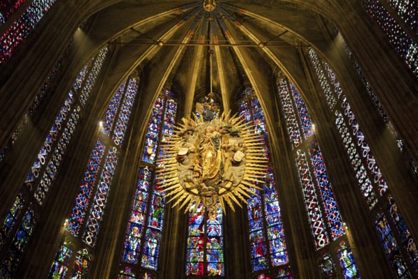 Radiant Madonna in the choir hall, Aachen Cathedral, UNESCO World Heritage Site, Aachen, North Rhine-Westphalia, Germany, Europe
