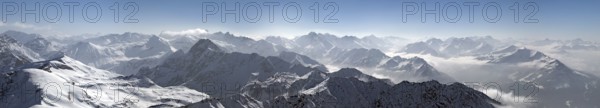 Alpine Panorama Winter from Nebelhorn Oberstdorf Germany