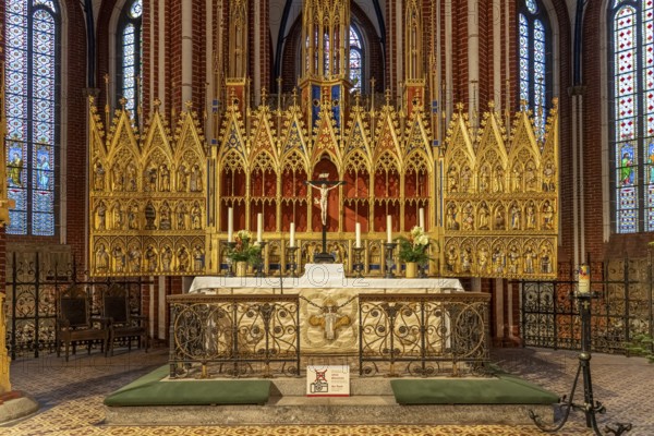 High altar of the Doberan Minster in Bad Doberan, Mecklenburg-Vorpommern, Germany, Europe