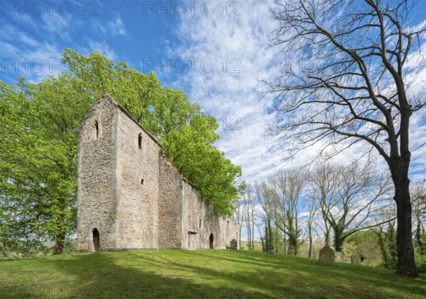 Ruins of the Gothic church of the dead in Abterode, Bad Sooden-Allendorf, Hessisches Bergland, Hesse, Germany, Europe