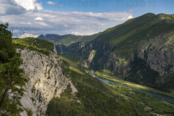 View of the Cetina Gorge with the River Cetina near Omis, Croatia, Europe