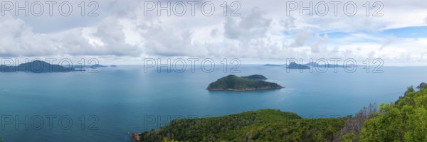 Panorama of the bay at Hamilton Island, travel, holiday, Pacific, island, Whitsunday Islands, Queensland, Australia, Oceania