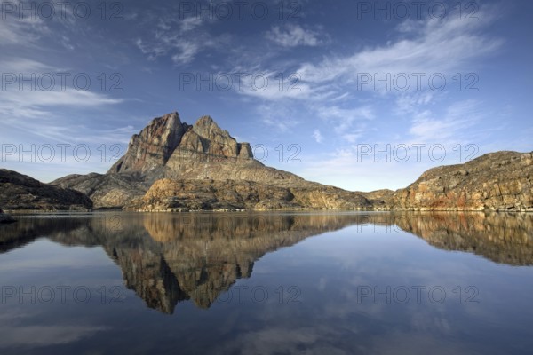 Heart Shaped Mountain in the Uummannaq Fjord, Greenland, North America