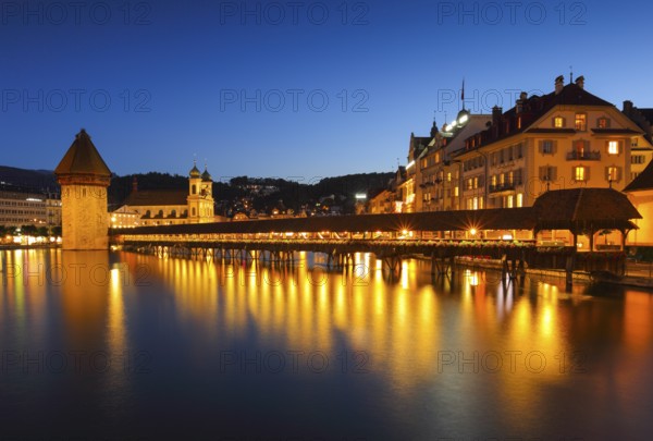 Chapel Bridge, City of Lucerne, Switzerland, Europe