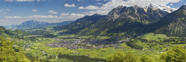 Mountain panorama from south-west on Oberstdorf, Oberallgäu, Allgäu, Bavaria, Germany, Europe