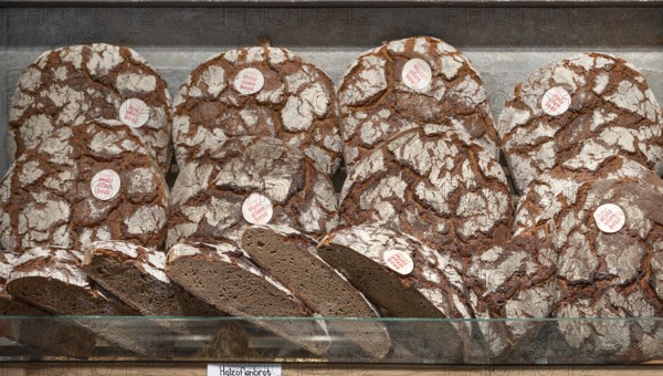 Fresh wood-fired bread in a bakery, Bavaria, Germany, Europe