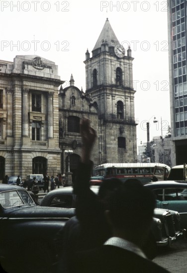 Spanish colonial building, San Francisco church, city centre of Bogota, Colombia, South America 1961, South America