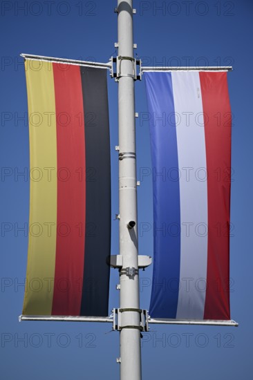 French and German flag, Verdun, Grand Est region, France, Europe