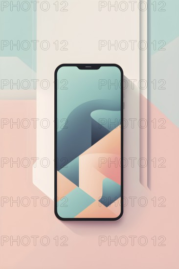Abstract illustration wallpaper symbolizing the essence of mobile working, AI generated