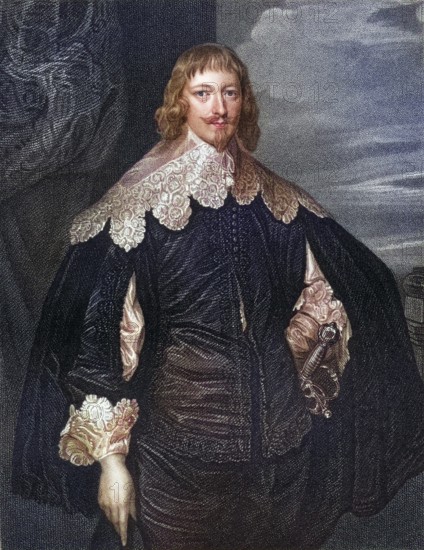 William Cavendish, 1st Duke of Newcastle, 1592-1675, English royalist general. From the book Lodges British Portraits, published in 1823, Historical, digitally restored reproduction from a 19th century original, Record date not stated