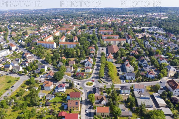 Aerial view of Coswig, Saxony, Germany, Europe