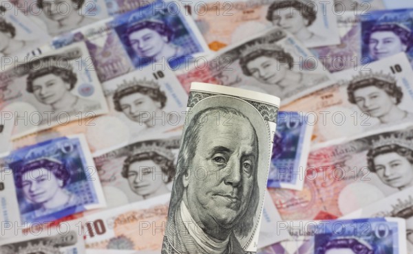 British Pound. Currency of England / Great Britain in Europe. And the American dollar. Austria
