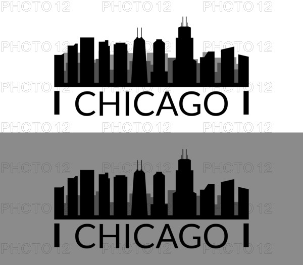 Chicago icon illustrated in vector on white background