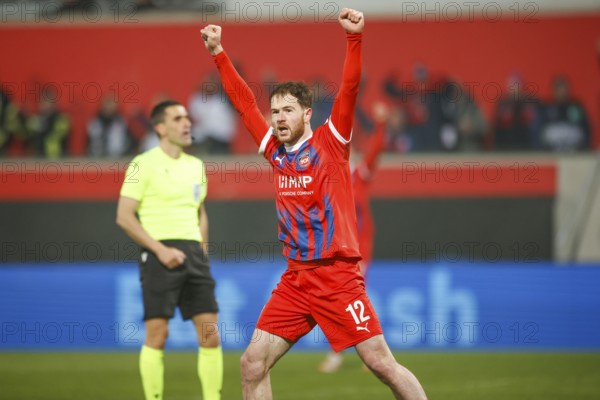 Germany: Football Conference League, Play-Offs - 1. FC Heidenheim-FC Copenhagen -Voith-Arena, Heidenheim: Budu ZIVZIVADZE 1. FC Heidenheim celebrating