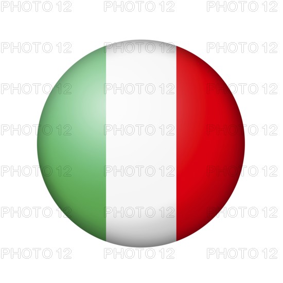 The Italian flag. Round matte icon. Isolated on white background
