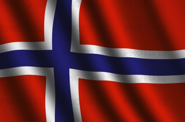 The Norwegian flag flying in the wind