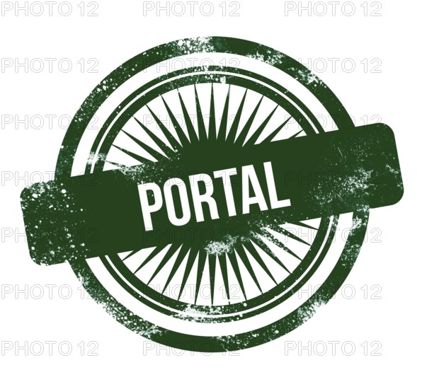 Portal, green grunge stamp