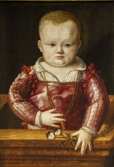 Portrait of boy with red tunic and gold chain, Florentine school, Nins, portraits of children s. XVI-XIX, Sa Bassa Blanca Museum (msbb) Yannick Vu and Ben Jakober, Alcudia, Majorca, Spain, Europe