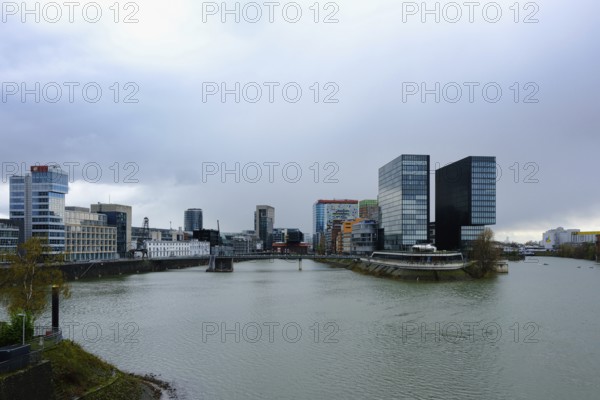 Building in the Media Harbour with Hyatt Hotel, Düsseldorf, Germany, Europe