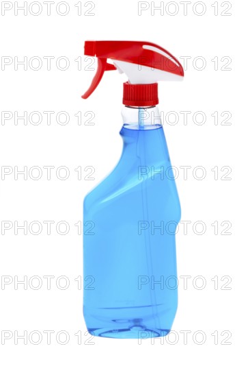 A bottle of cleaning fluid. Bottle isolated against a white background, A bottle of cleaning fluid. Bottle isolated in front of a white background. Austria