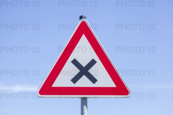 Danger sign, traffic sign crossing or junction with right of way from the right, Germany, Europe
