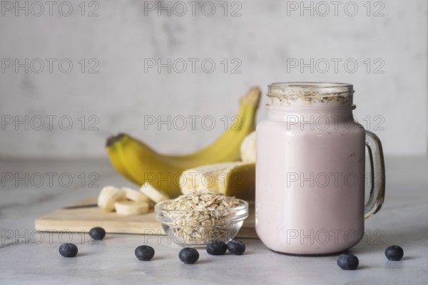 Delicious banana blueberry smoothie. Resolution and high quality beautiful photo