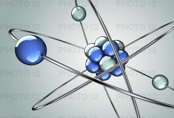 3D rendering of a atom icon