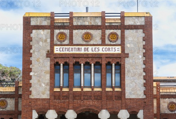 Building of the cemetery Les Corts in Barcelona, Spain, Europe