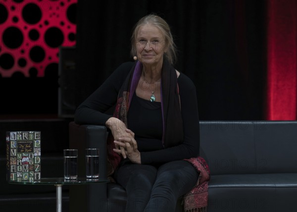 FRANKFURT AM MAIN, Germany, October 21 2023: Cornelia Funke (*1958, German author) at the 75th Frankfurt Book Fair, Europe