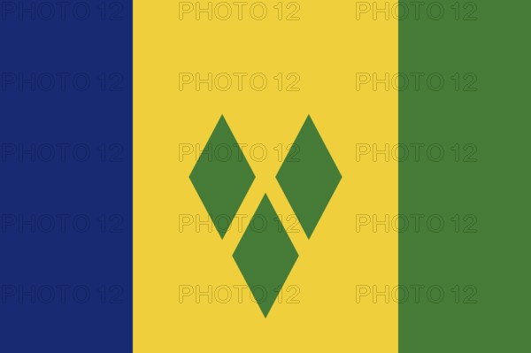 Flag of Saint Vincent & the Grenadines, Vector illustration