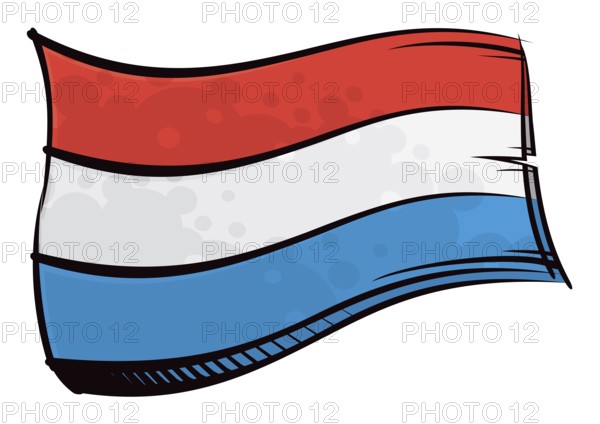 Grand Duchy of Luxembourg flag created in graffiti paint style