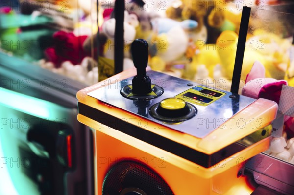 Close up arcade machine controls