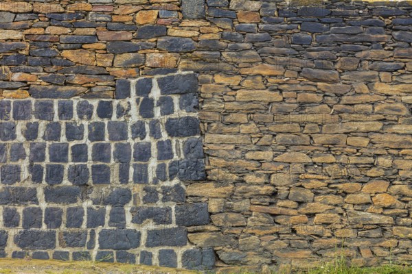 Typical Erzgebirge brickwork, Halsbrücke, Halsbrücke, Saxony, Germany, Europe