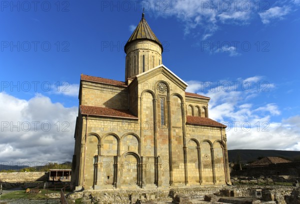 Three-aisled cross-domed church of Samtavisi, south façade with blind arches, Samtavisi, Inner Kartlia, Georgia, Asia