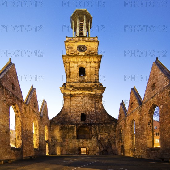 Aegidienkirche in the evening, not rebuilt, memorial to the victims of war and violence, Hanover, Lower Saxony, Germany, Europe