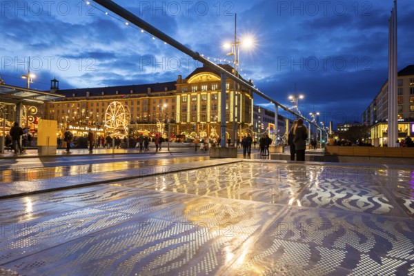 The Dresden Striezelmarkt is a Christmas market in Dresden. It has been held in Advent since 1434, usually on the Altmarkt square, and attracts an average of around two million visitors every year. It is the oldest certified Christmas market in Germany, Dresden, Saxony, Germany, Europe