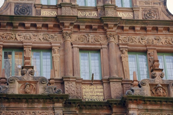 Hotel 'Zum Ritter St. Georg', facade and windows, Heidelberg, Baden-Württemberg, Germany, Europe
