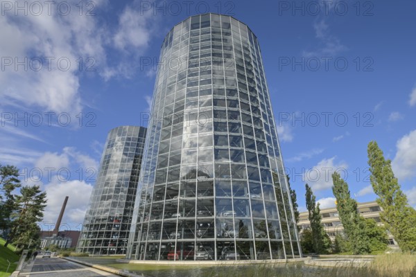 Car towers, Autostadt Volkswagen, Wolfsburg, Lower Saxony, Germany, Europe