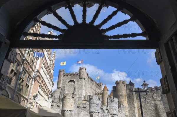 Gravensteen medieval castle of the Counts, Ghent, Flanders, Belgium, Europe